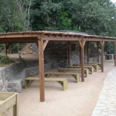 Construction of the gardens of the Alícia Foundation at the Sant Benet cultural complex.
